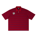 Unisex Striped Boxy Collared Polo Shirt