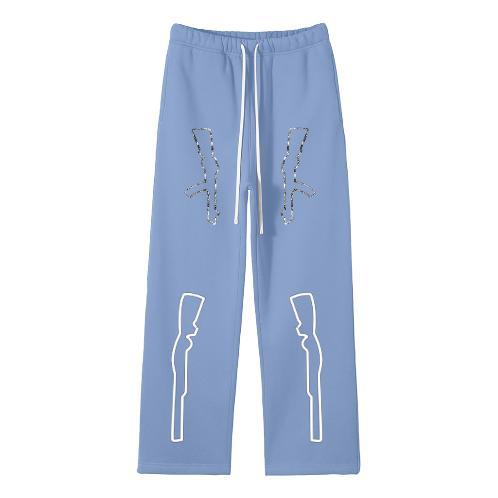 Unisex Solid Color Fleece Straight Leg Pants