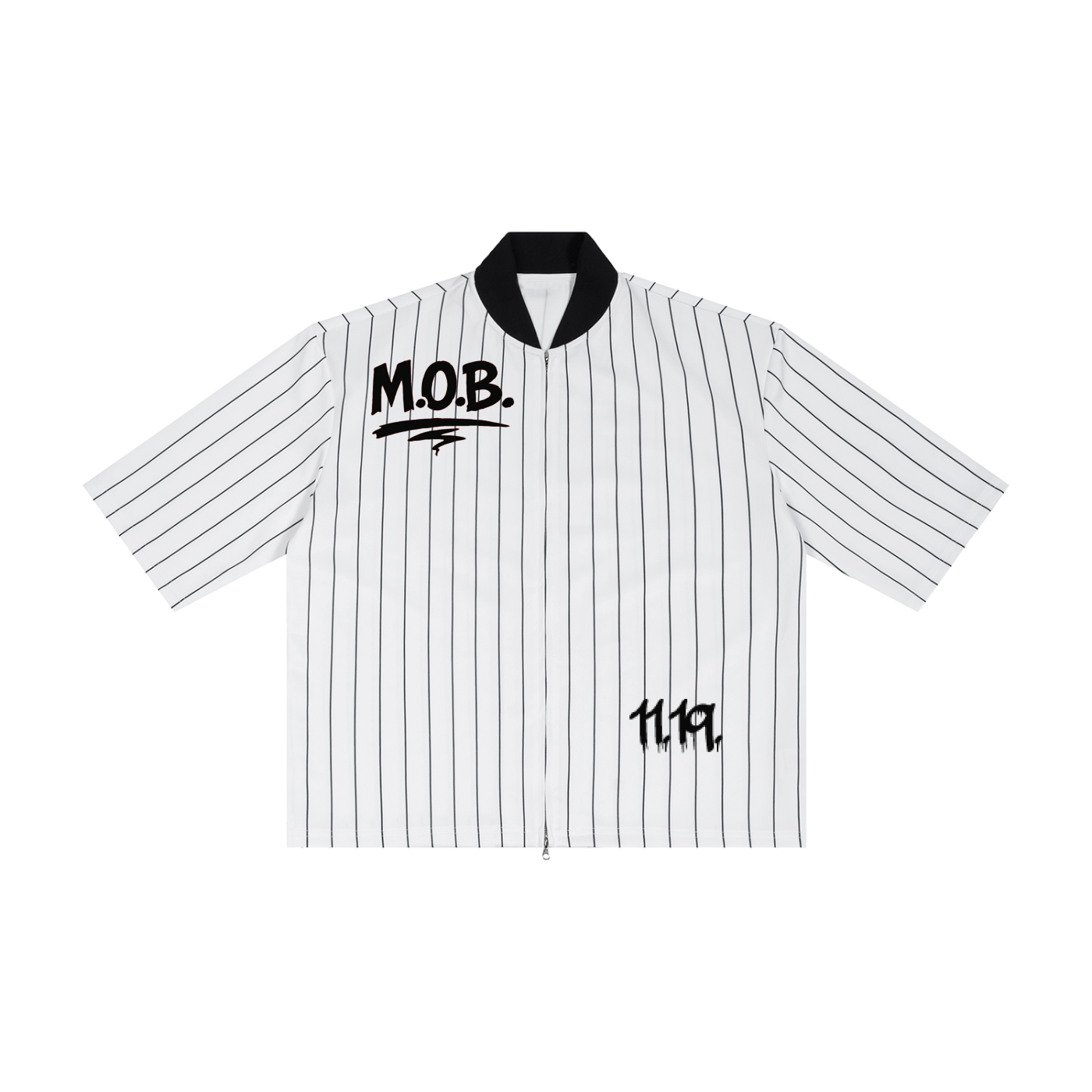 KO$MIK Striped Full-Zip Baseball Jersey